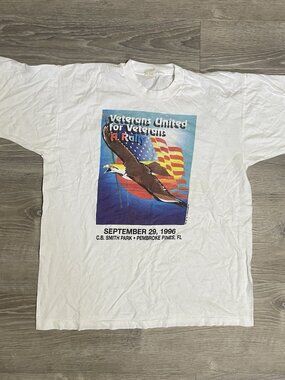 Vintage Veterans United for Veterans T-Shirt Large Single Stitch 90s USA